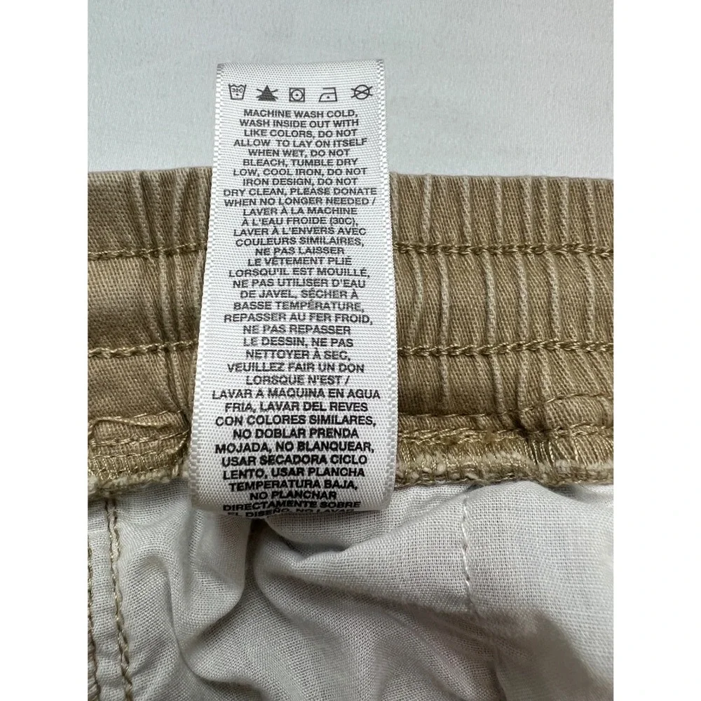 Levis Cargo Pants Boys Size 16 Khaki Elastic Waist Drawstring H972-Y16 Twill G17